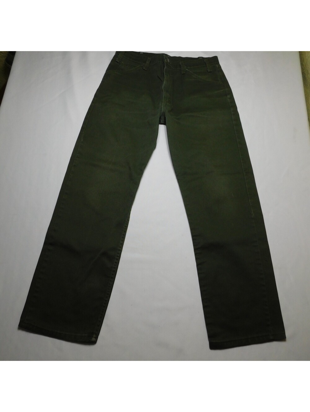 VF Imagewear Men 33 Industrial Work Pants Olive Green 33R 37U Unhemmed Twill 91R